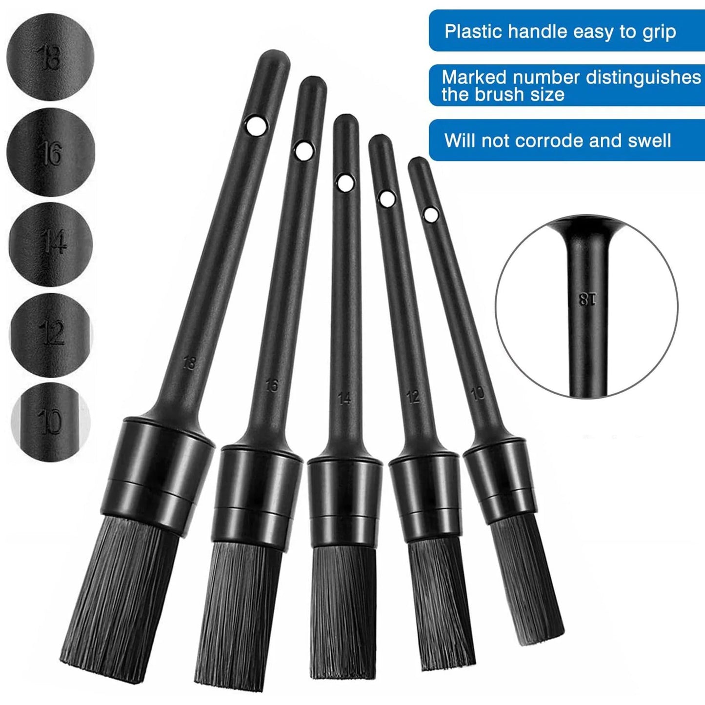 5PC Car Detailing Brush Kit