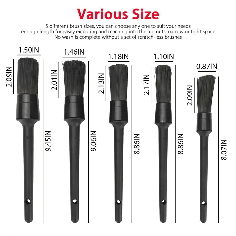 5PC Car Detailing Brush Kit
