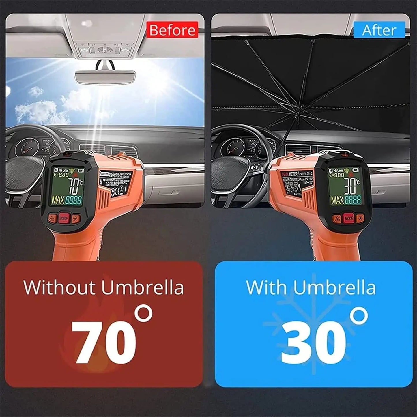57" Car Windshield Sun Shade Front Window Cover Foldable