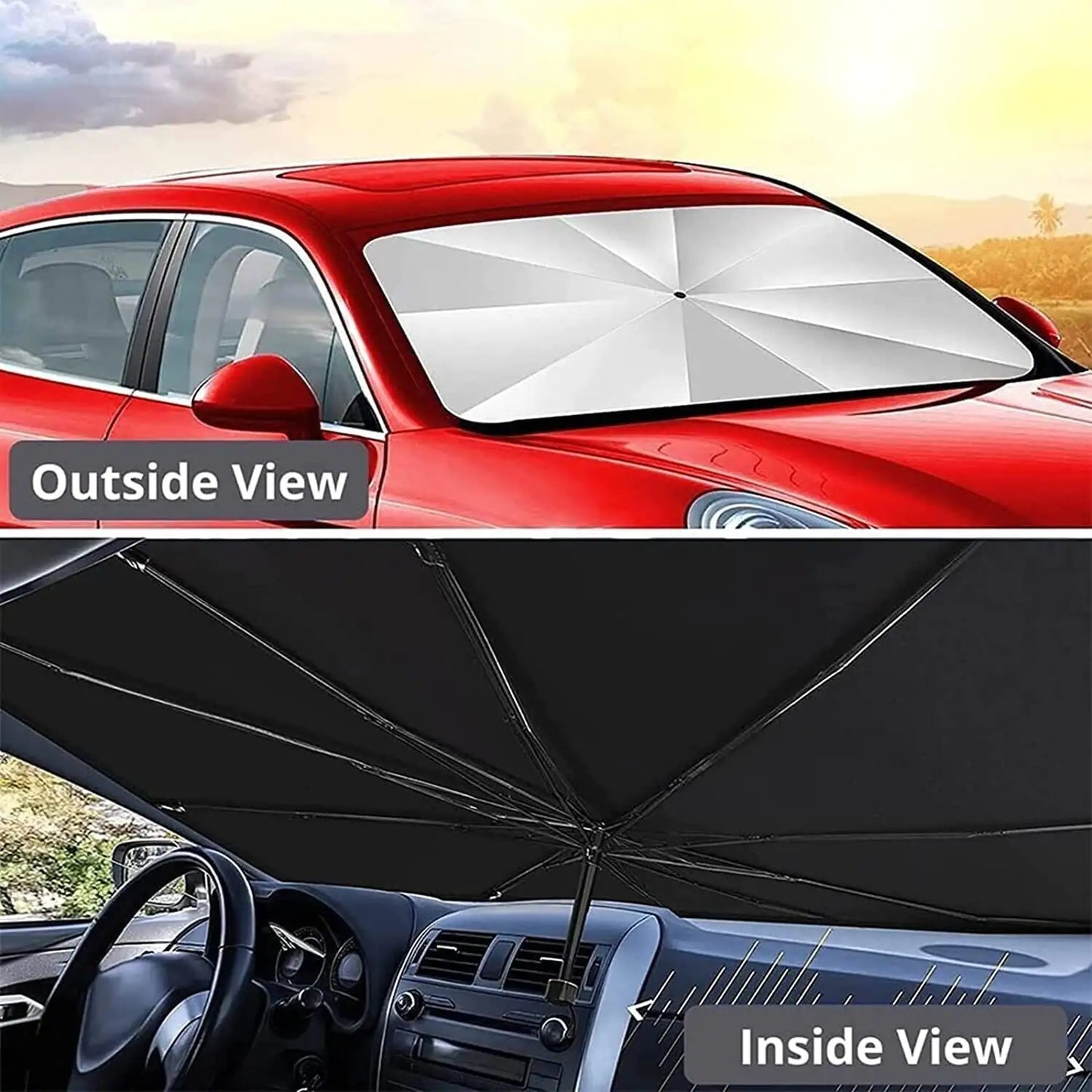 57" Car Windshield Sun Shade Front Window Cover Foldable